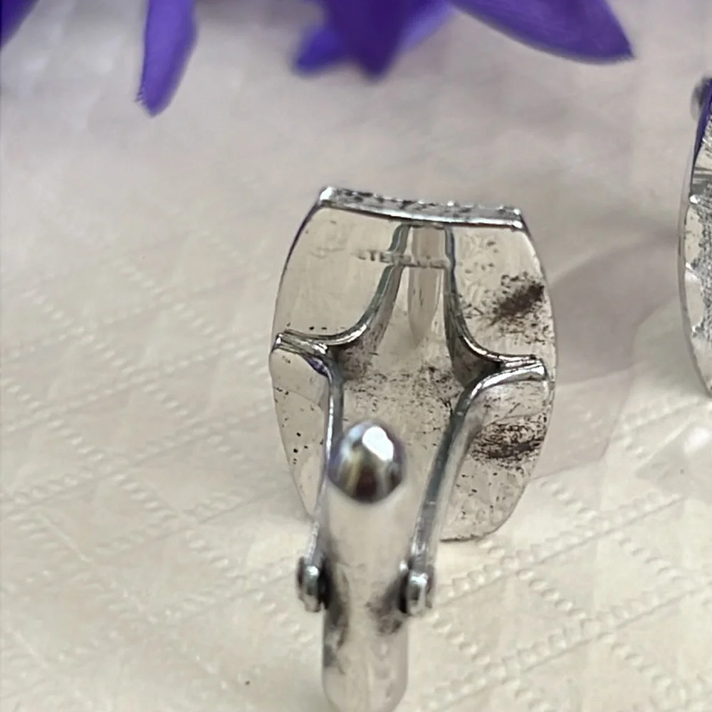 Vintage Sterling silver men’s cuff links set of two marked